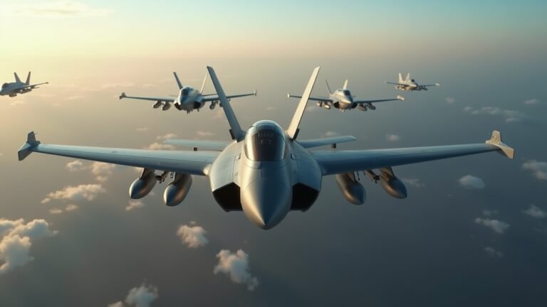 طائرات حربية تؤدي عمليات جوية فوق موقع استراتيجي