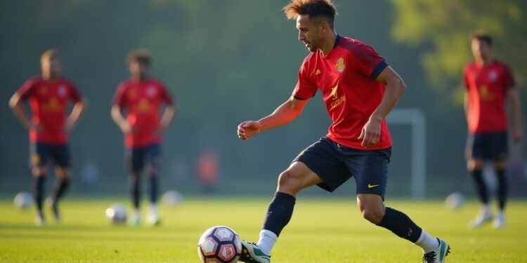 تدريب اللاعب روبن نيفيز مع فريق الهلال السعودي