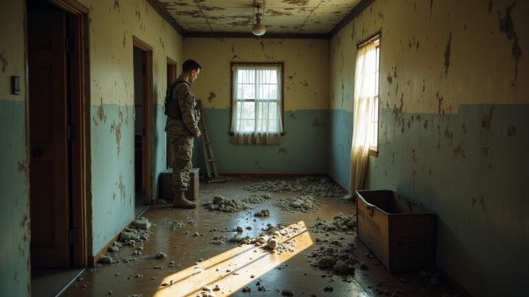 Military housing showing mold issues affecting living conditions for soldiers