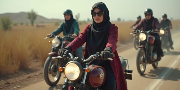 نساء إيرانيات يتلقين تدريبًا على قيادة الدراجات النارية