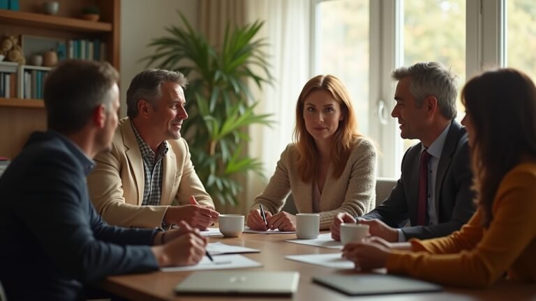 لقاء لمناقشة التبرعات الخيرية بحضور عدد من الأفراد بشكل طبيعي.