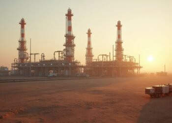 مشهد لمرافق إنتاج الغاز الطبيعي في الجزائر