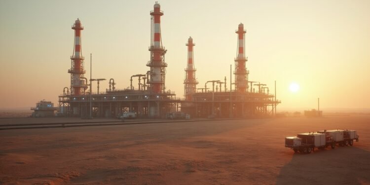 مشهد لمرافق إنتاج الغاز الطبيعي في الجزائر