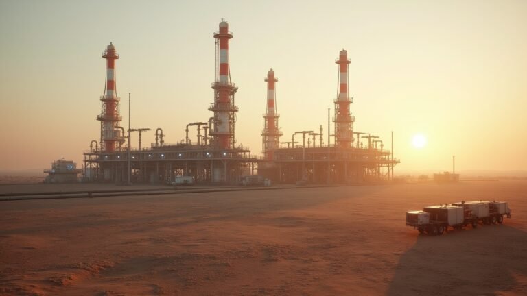 مشهد لمرافق إنتاج الغاز الطبيعي في الجزائر