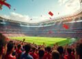 صورة لحشود الجماهير في ملعب كرة القدم أثناء كأس العالم 2026