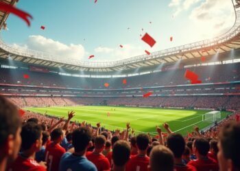 صورة لحشود الجماهير في ملعب كرة القدم أثناء كأس العالم 2026