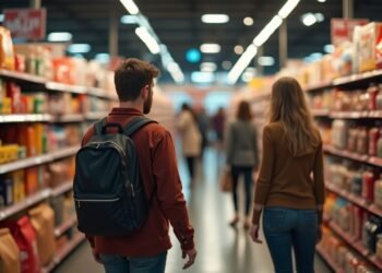 مستهلكون يتسوقون خلال فترة خصم في متجر