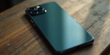 A smartphone displaying low battery performance and poor camera quality in a realistic environment.