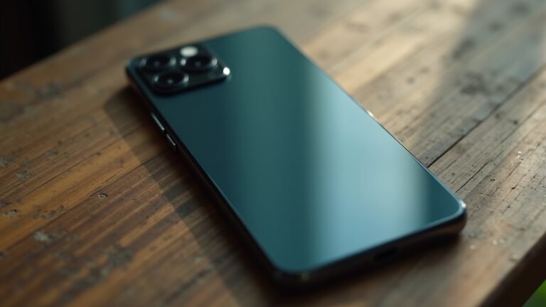 A smartphone displaying low battery performance and poor camera quality in a realistic environment.