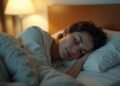 Scene of a person enjoying deep sleep in a serene bedroom