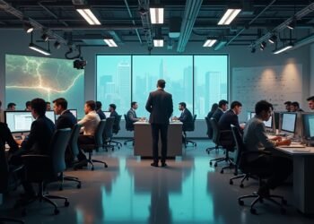 غرفة أخبار نشطة مع صحفيين يعملون على تقارير الأخبار