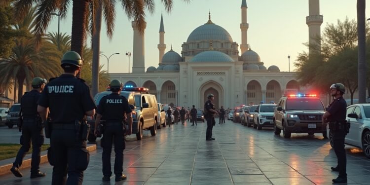 Police activity around an Islamic center following a shooting incident