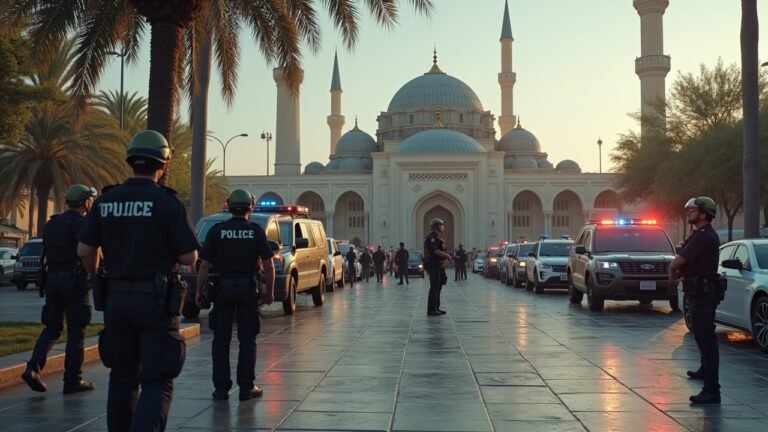 Police activity around an Islamic center following a shooting incident
