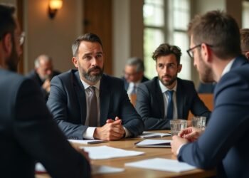 اجتماع لرجال أعمال أغنياء يتناقشون حول الاستثمارات