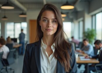 Scene depicting young job seekers discussing career opportunities in an office