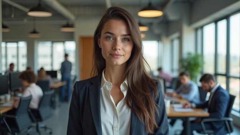 Scene depicting young job seekers discussing career opportunities in an office