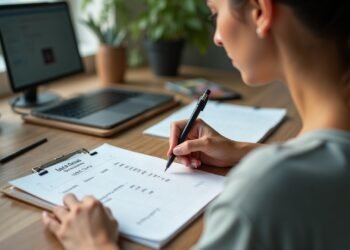 A person organizing work tasks with a to-do list and a time schedule