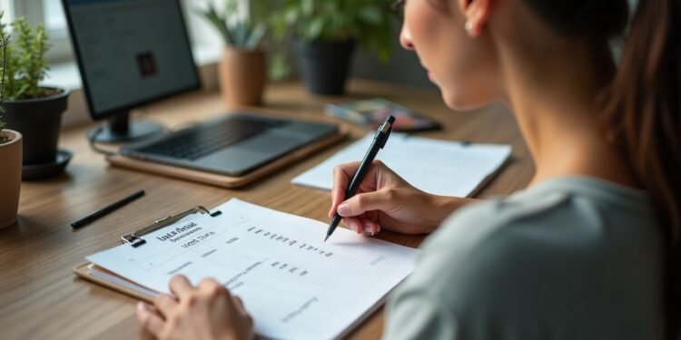 A person organizing work tasks with a to-do list and a time schedule