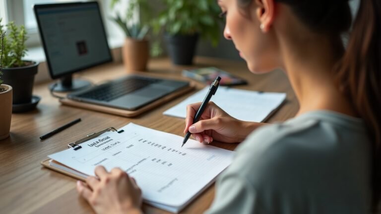 A person organizing work tasks with a to-do list and a time schedule