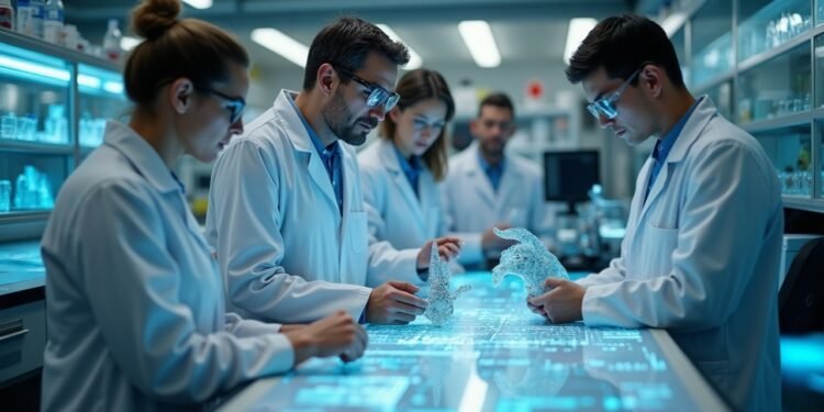 علماء في مختبر يدرسون الفروق الجنسية بين الأنواع
