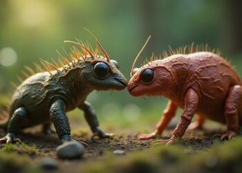 A close-up of two organisms illustrating sexual reproduction and interaction in nature.