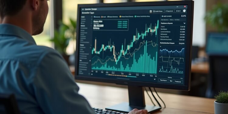 صورة تظهر عملية صرف معاشات للمتقاعدين في مكتب يتضمن شاشات كمبيوتر تعرض معلومات مالية