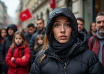 صورة واقعية لعائلات تركية تنتظر خارج قنصلية ألمانية في تركيا