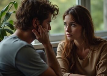 Couple having a serious conversation about their sexual desires