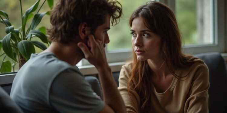 Couple having a serious conversation about their sexual desires