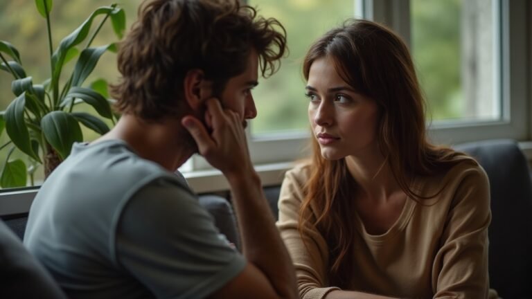 Couple having a serious conversation about their sexual desires