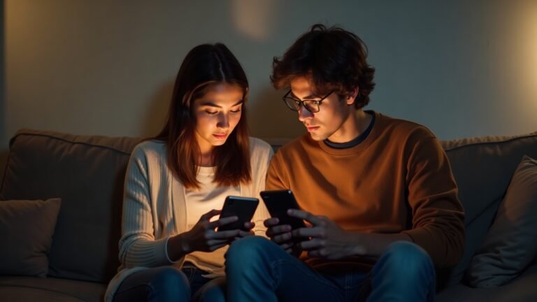 شباب يستخدمون هواتفهم الذكية في المنزل