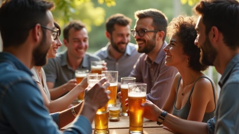 People enjoying non-alcoholic beer in a social setting