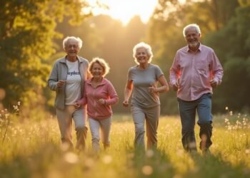 صورة واقعية لكبار السن يمارسون الأنشطة في الهواء الطلق، تعكس زيادة معدل الحياة في ألمانيا.